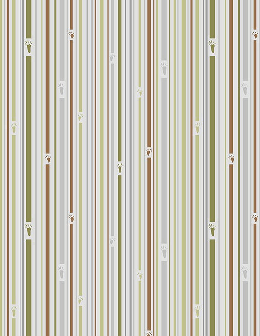 Into the Woodlands Stripes Gray Children's Quilt Fabric Wilmington Prints - Jammin Threads