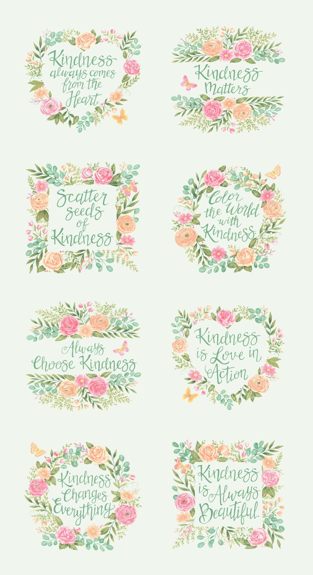 Kindness Quilt Panel by Deb Strain Mist 56157 18 - Jammin Threads
