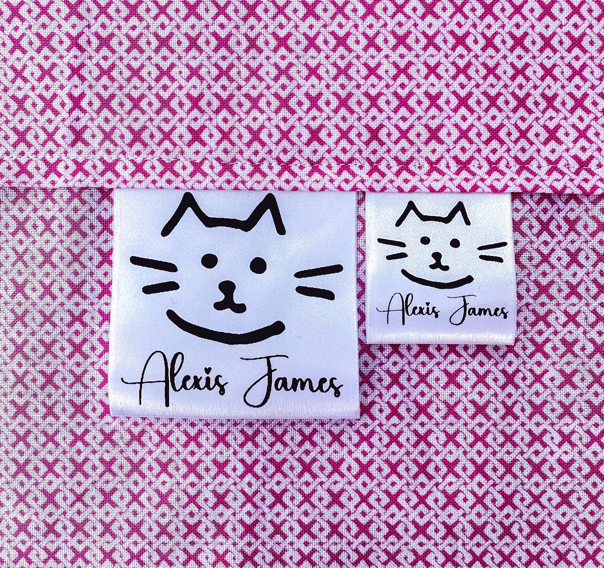 Kitty Kat Personalized 1 inch Sewing Tags - Jammin Threads