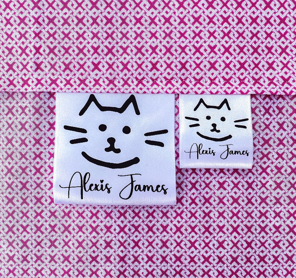 Kitty Kat Personalized 1 inch Sewing Tags - Jammin Threads