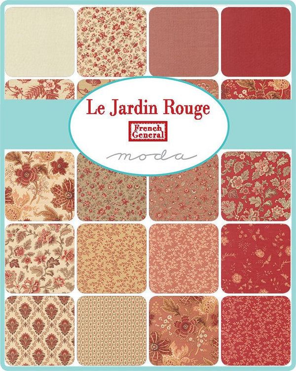 Le Jardin Rouge Quilt Fabric by French General | 42 piece Layer Cake - Jammin Threads