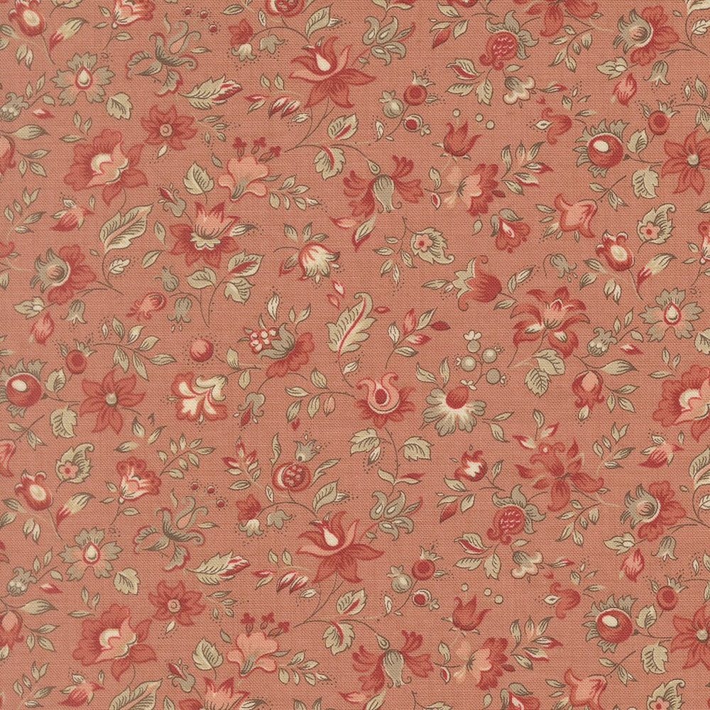 Le Jardin Rouge Quilt Fabric by French General Clay 36154 12 - Jammin Threads
