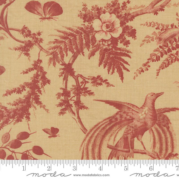 Le Jardin Rouge Quilt Fabric by French General Oyster 36151 15 - Jammin Threads