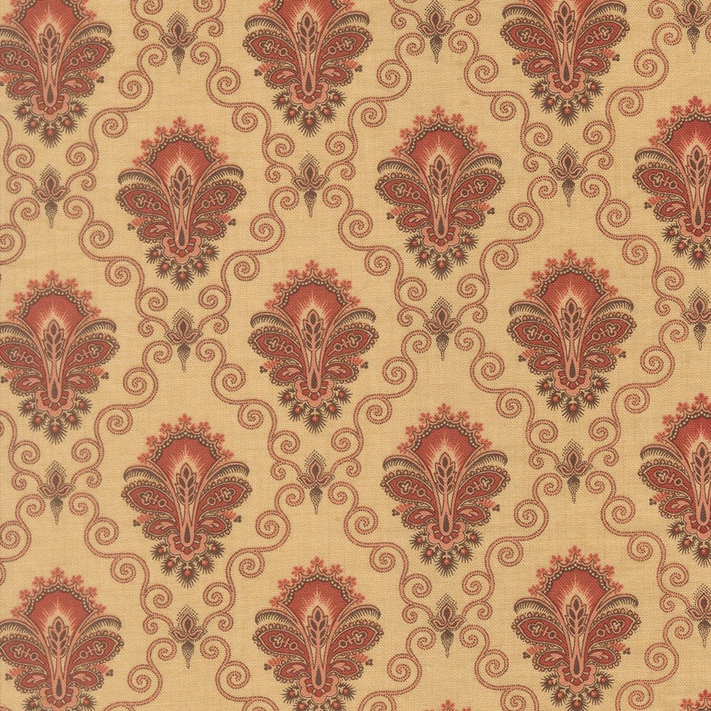 Le Jardin Rouge Quilt Fabric by French General Oyster 36153 15 - Jammin Threads