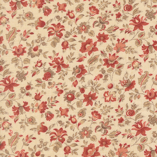 Le Jardin Rouge Quilt Fabric by French General Oyster 36154 15 - Jammin Threads