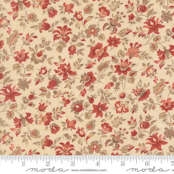 Le Jardin Rouge Quilt Fabric by French General Oyster 36154 15 - Jammin Threads