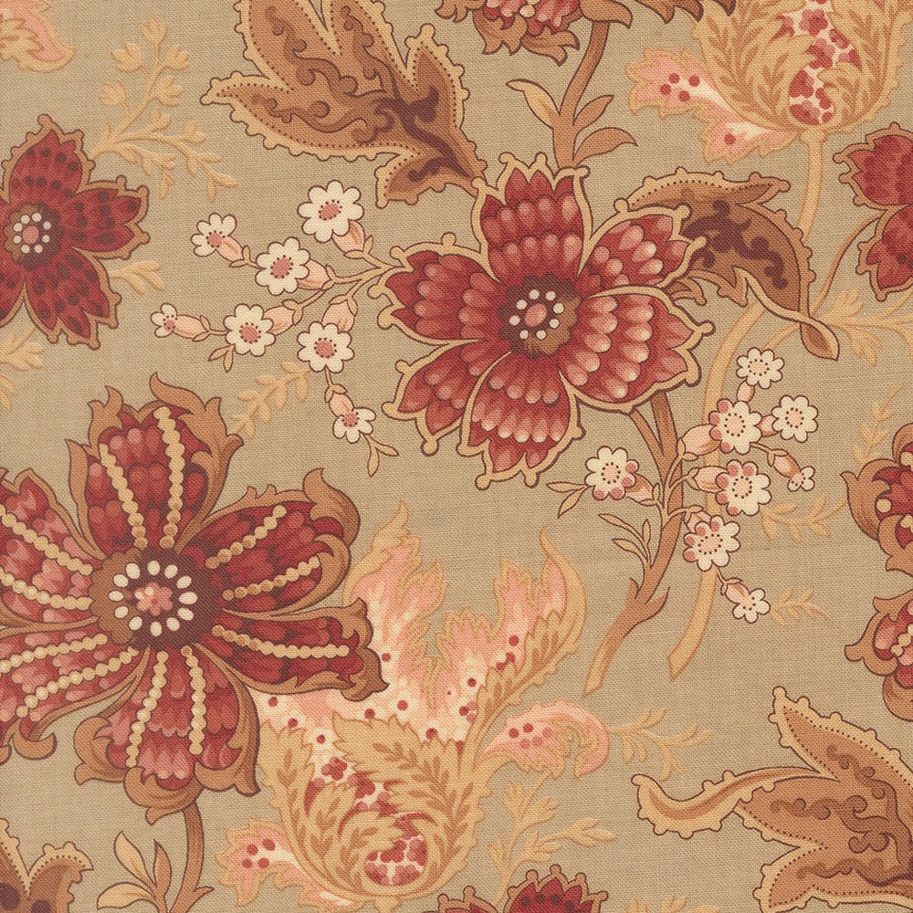 Le Jardin Rouge Quilt Fabric by French General Roche 36150 13 - Jammin Threads