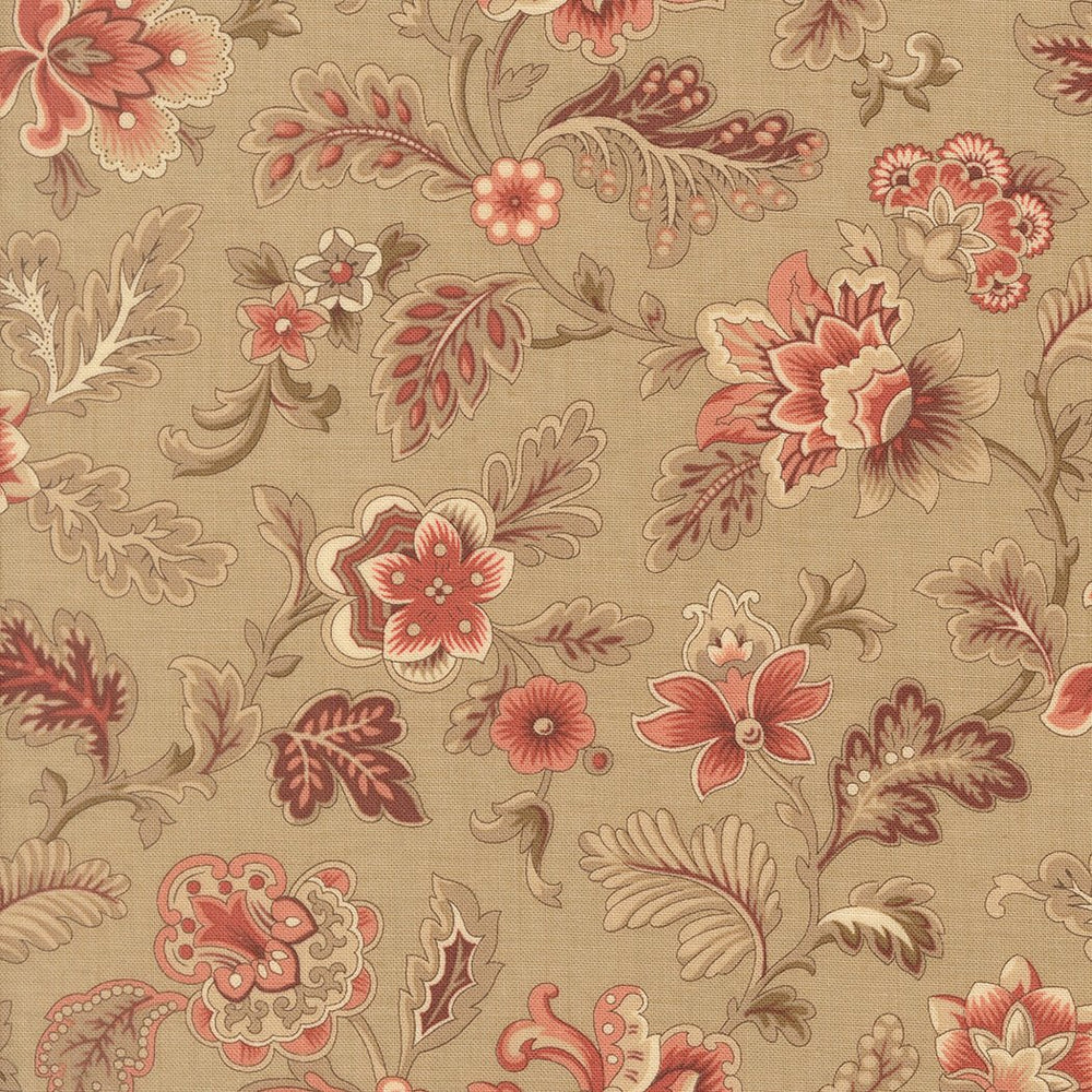 Le Jardin Rouge Quilt Fabric by French General Roche 36152 13 - Jammin Threads