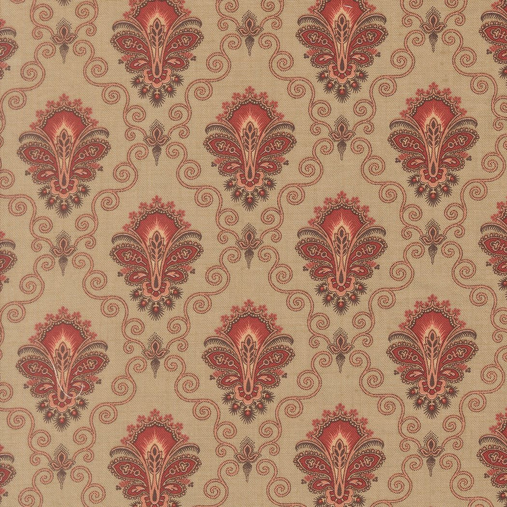 Le Jardin Rouge Quilt Fabric by French General Roche 36153 13 - Jammin Threads