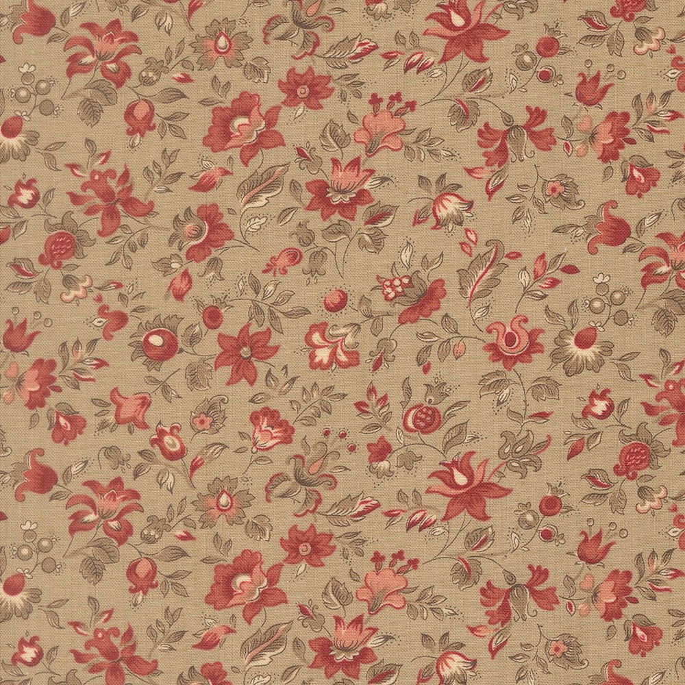 Le Jardin Rouge Quilt Fabric by French General Roche 36154 13 - Jammin Threads