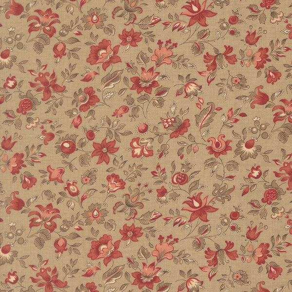 Le Jardin Rouge Quilt Fabric by French General Roche 36154 13 - Jammin Threads