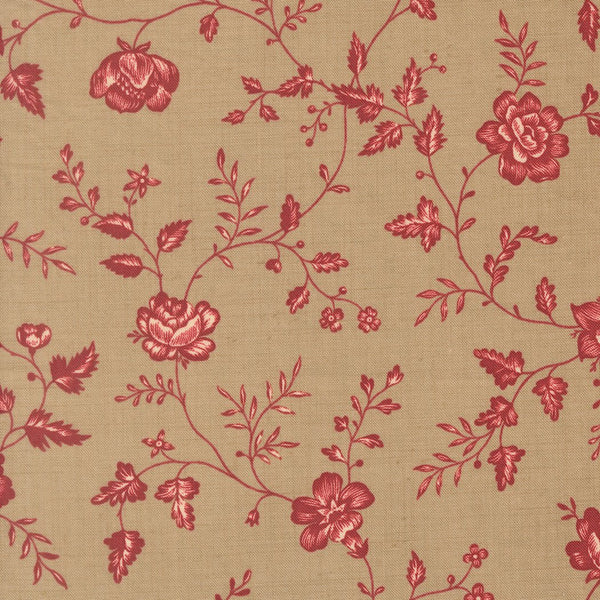 Le Jardin Rouge Quilt Fabric by French General Roche 36155 13 - Jammin Threads