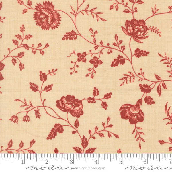 Le Jardin Rouge Quilt Fabric by French General Roche Pearl 36155 15 - Jammin Threads