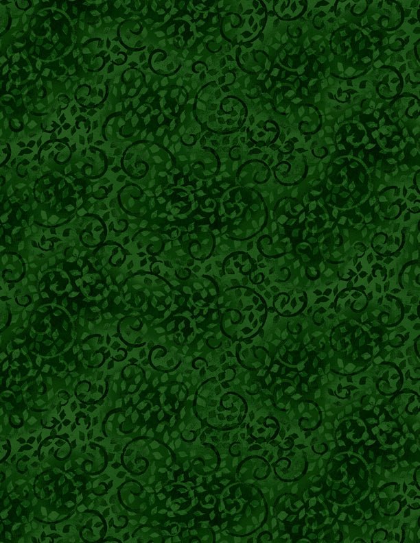 Leafy Scroll Medium/Dark Green Quilt Fabric by Wilmington Prints 1402 26035 797 - Jammin Threads