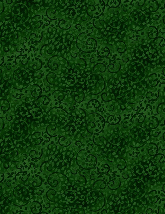 Leafy Scroll Medium/Dark Green Quilt Fabric by Wilmington Prints 1402 26035 797 - Jammin Threads