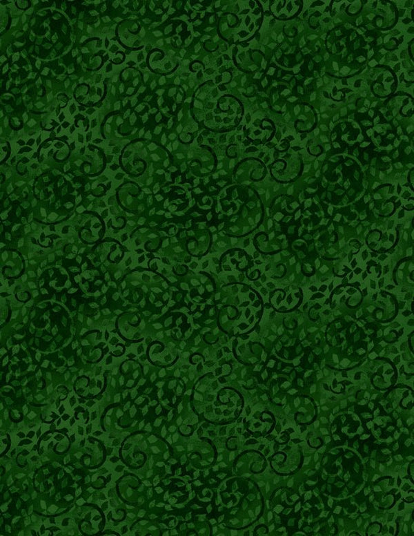 Leafy Scroll Medium/Dark Green Quilt Fabric by Wilmington Prints 1402 26035 797 - Jammin Threads