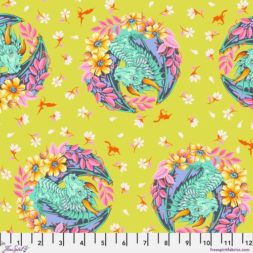 Legendary Quilt Fabric by Tula Pink | Dragon Ball She - Apple - Jammin Threads