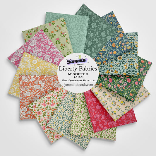 Liberty Fabrics & Riley Blake – 14 Pc Assorted Fat Quarter Bundle • Curated by Jammin’ Threads - Jammin Threads