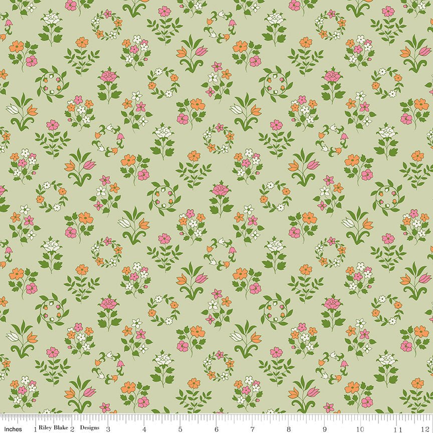 Liberty Quilt Fabric Craft Garden Mary's Embroidery 01667454A - Jammin Threads