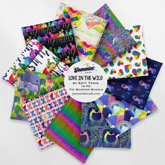 Love in the Wild Fat Quarter Bundle – 11 Piece Set by Katy Tanis for Free Spirit Fabrics | Curated by Jammin’ Threads - Jammin Threads