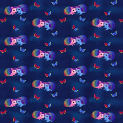 Love in the Wild Quilt Fabric - Love Bright - Navy - PWKT041.XNAVY - Jammin Threads
