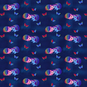 Love in the Wild Quilt Fabric - Love Bright - Navy - PWKT041.XNAVY - Jammin Threads