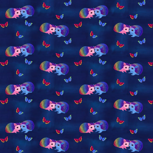 Love in the Wild Quilt Fabric - Love Bright - Navy - PWKT041.XNAVY - Jammin Threads