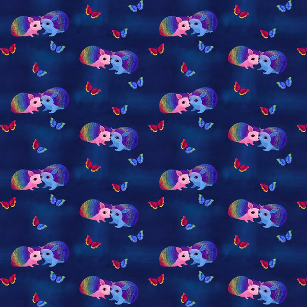 Love in the Wild Quilt Fabric - Love Bright - Navy - PWKT041.XNAVY - Jammin Threads
