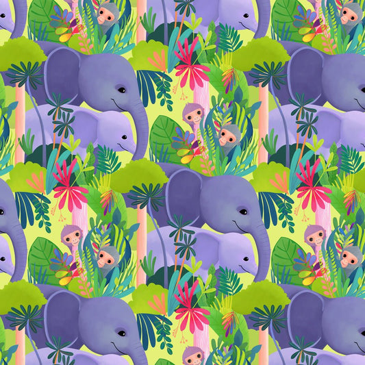 Love in the Wild Quilt Fabric - Love in the Jungle Green - PWKT044.XGREEN - Jammin Threads