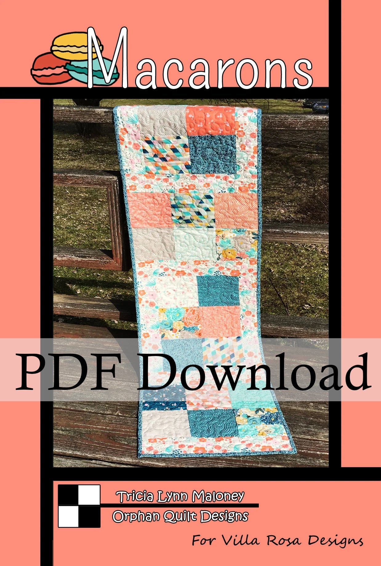 Macarons Table Runner Pattern by Orphan Quilt Designs (PDF Downloadable Version) - Jammin Threads