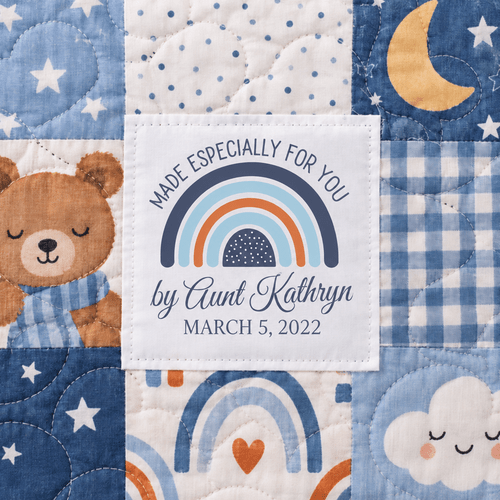 Made Especially for You Personalized Rainbow Quilt Label - Jammin Threads