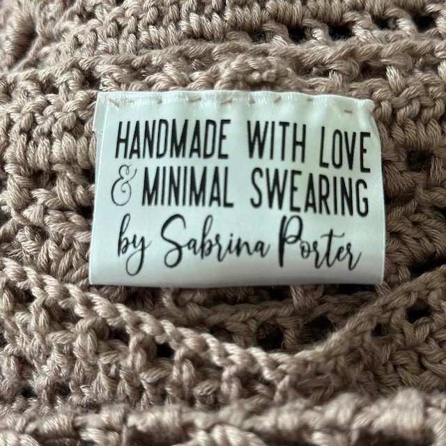 Made with Love and Minimal Swearing - Funny Satin Labels and Tags - Jammin Threads