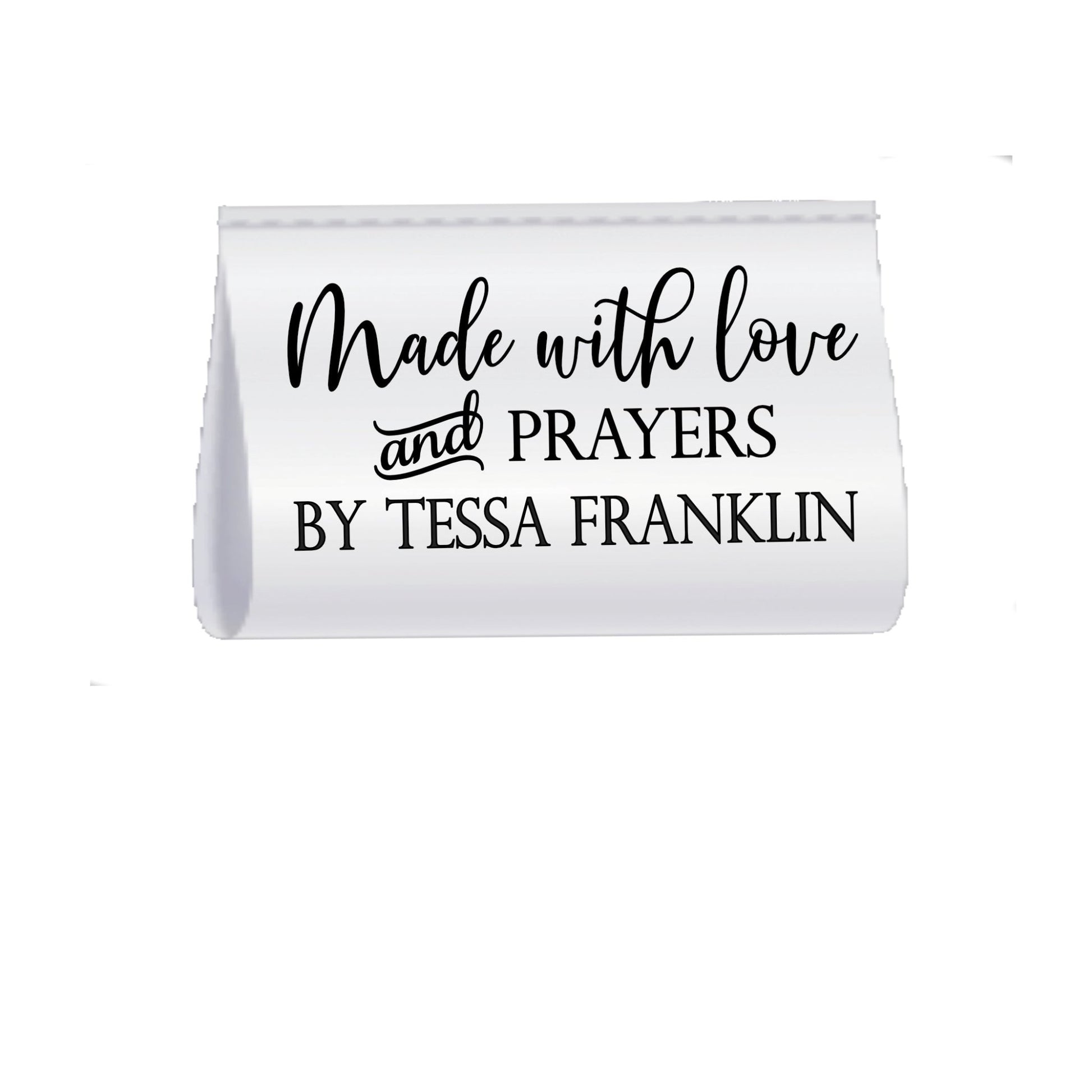 Made With Love and Prayers Satin Quilt Tags | Personalized Sewing Labels | Custom Handmade Fabric Tags | Fold Over Quilt Tags (Set of 25) - Jammin Threads