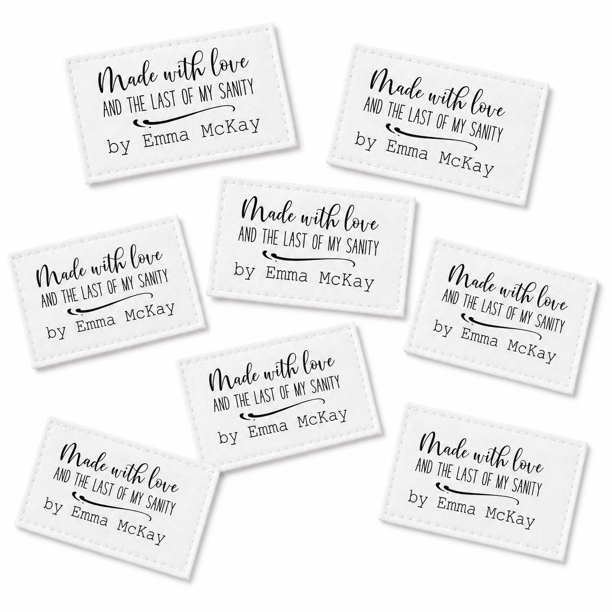 Made With Love and the Last of My Sanity Personalized Quilt Label - Jammin Threads