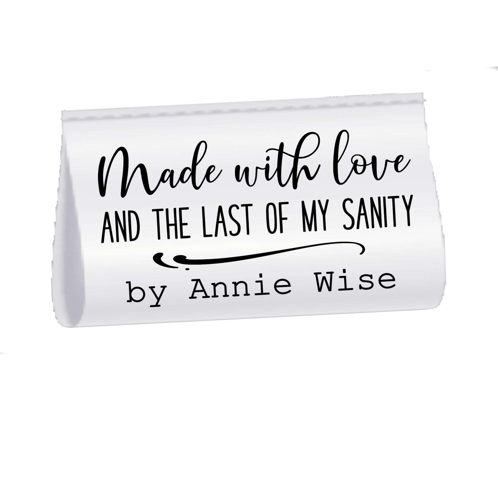 Made With Love and the Last of My Sanity Satin Labels – Personalized Sewing Tags – Custom Fold Over Quilt Tags – 2x1 Satin Tags (25 Pack) - Jammin Threads
