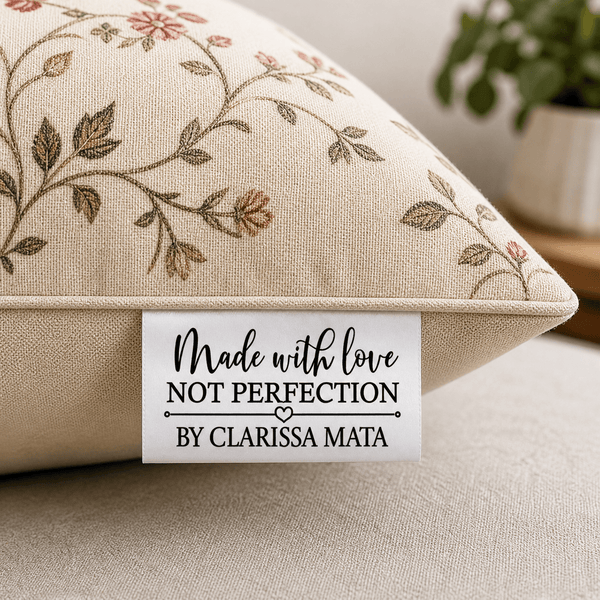Made with Love, Not Perfection - Satin fold - over tags - Jammin Threads