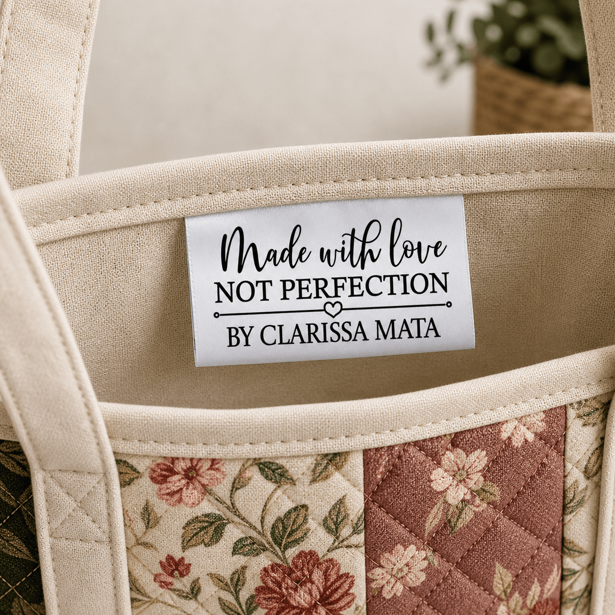 Made with Love, Not Perfection - Satin fold - over tags - Jammin Threads
