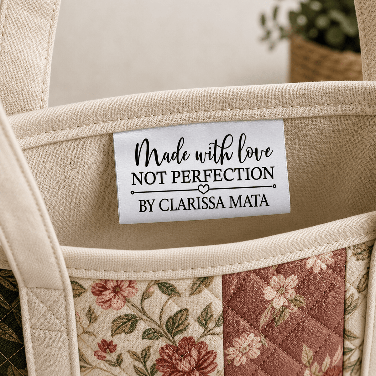 Made with Love, Not Perfection - Satin fold-over tags