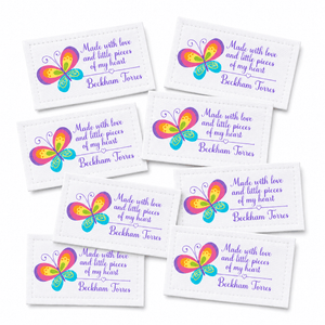 Made With Love Quilt Labels – Personalized Butterfly Quilt Label – Handmade By Quilt Tag - Jammin Threads