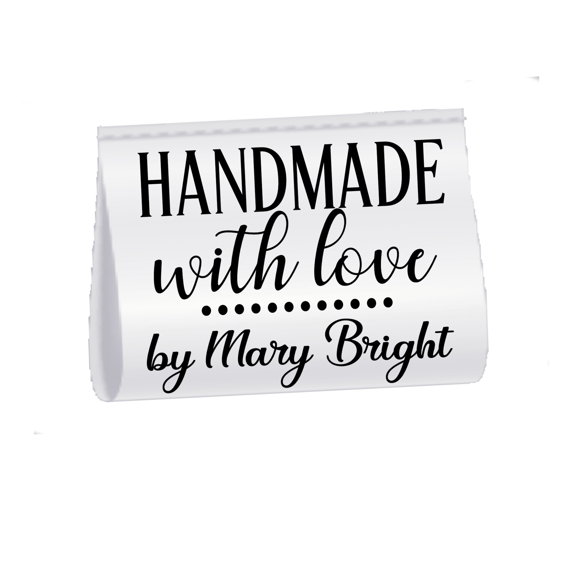 Made With Love Satin Labels – Personalized Sewing Tags – Custom Fold Over Quilt Labels with Name – Handmade Tag 2 x 1.25 (25 Pack) - Jammin Threads