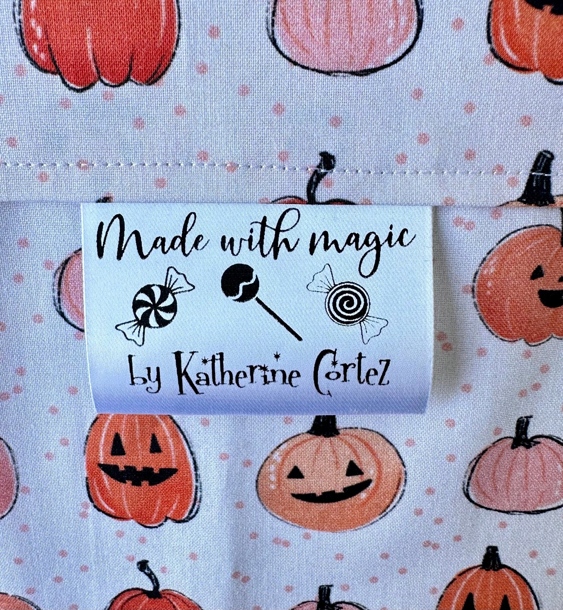 Made with Magic Halloween Satin Labels. Cute, personalized satin quilt labels and tags - Jammin Threads