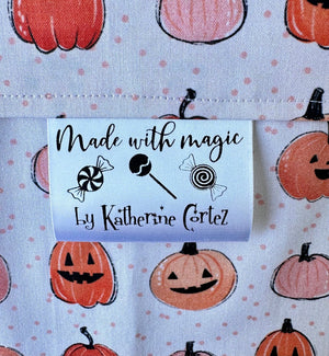 Made with Magic Halloween Satin Labels. Cute, personalized satin quilt labels and tags - Jammin Threads