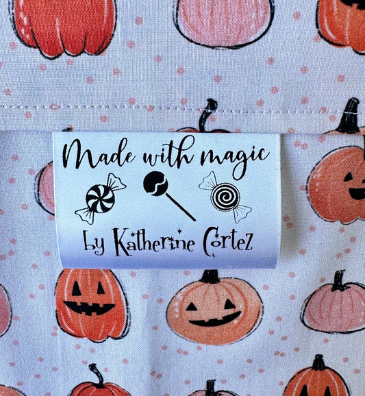 Made with Magic Halloween Satin Labels. Cute, personalized satin quilt labels and tags - Jammin Threads