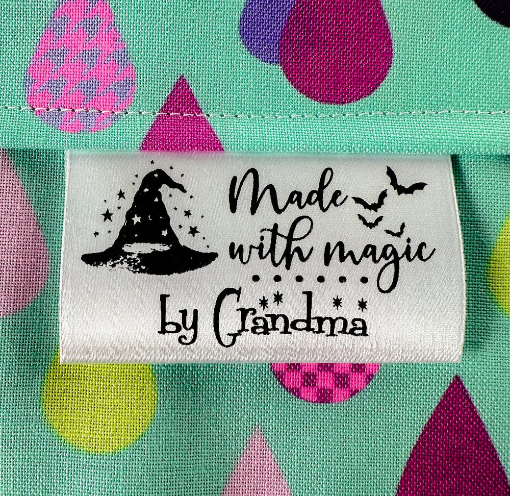 Made With Magic Satin Labels – Personalized Halloween Sewing Labels - Jammin Threads
