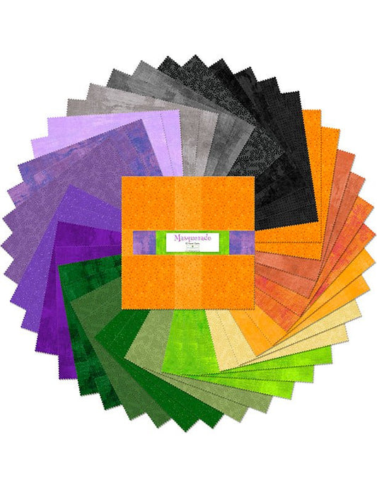 Masquerade Halloween Quilt Fabric - 10 Karat Gems 10x10" 42 pc. - Jammin Threads