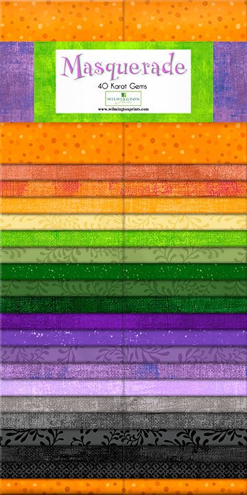 Masquerade Halloween Quilt Fabric - 40 Karat Gems 2.5 x 44" 40 pc. - Jammin Threads