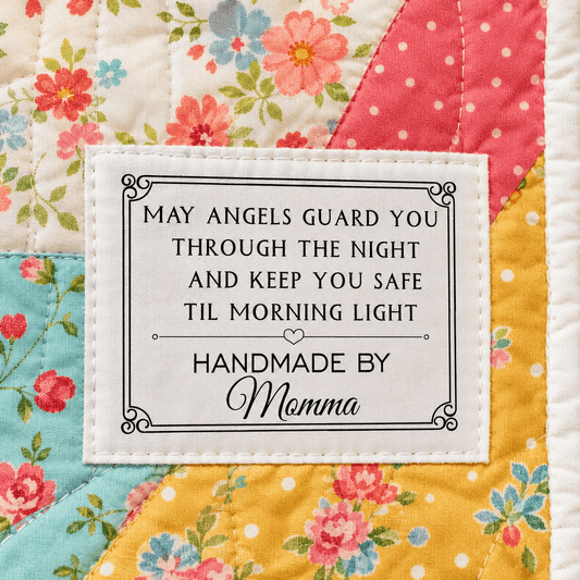 May Angels Guard You Through the Night - Personalized Quilt Labels - Jammin Threads