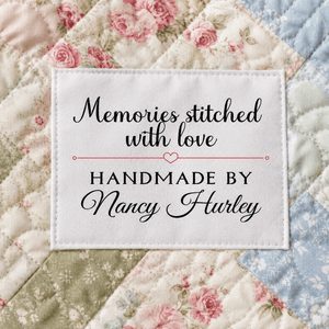 Memories Stitched With Love Personalized Quilt Label – Custom Handmade By Quilt Label – Personalized Maker Label - Jammin Threads
