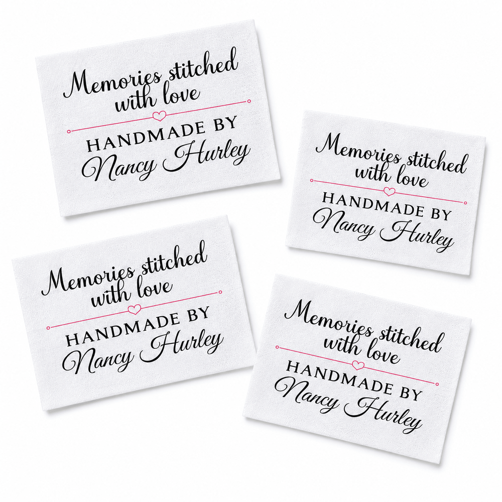 Memories Stitched With Love Personalized Quilt Label – Custom Handmade By Quilt Label – Personalized Maker Label - Jammin Threads
