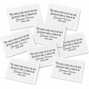 Memory Pillow Quilt Label – “The Angels Came to Set Me Free” • Personalized Name & Years • Cotton or Polyester • Sheet of 2 or 8 Labels - Jammin Threads